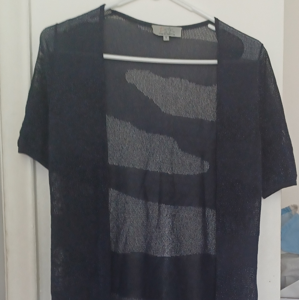Sparkly short sleeve blue cardigan